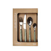 Set de Cubiertos Acero Inoxidable 24 Piezas Mango Rayas Verde