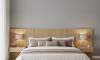 Respaldo Queen continuo con mesa de luz Chloe - Moderna Hanover