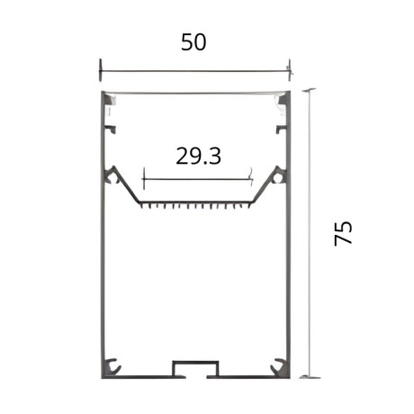 Lineal de Adosar / Colgar por metro Negro Lineal de Adosar / Colgar por metro Blanco
