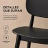 Silla Comedor ComboHome Visby Blanca Diseño Moderno Calidad Color Negro