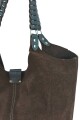 Tote bag de cuero con gamuza Chocolate