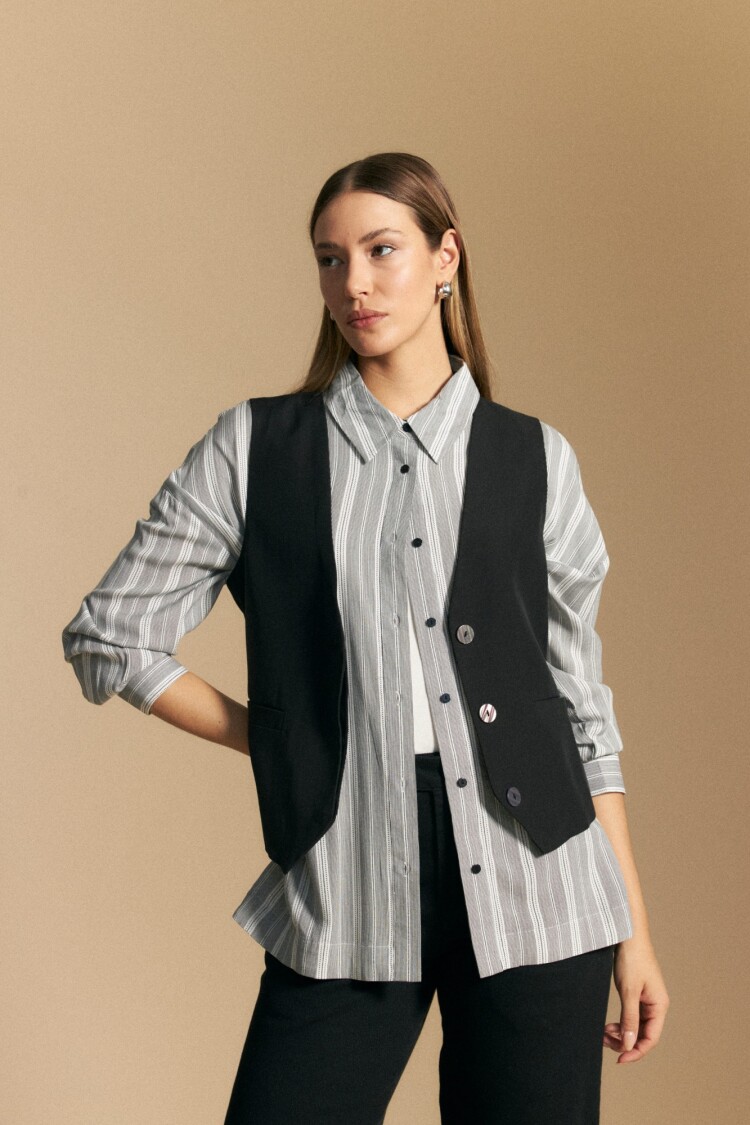 CAMISA ASTRAL Negro/Blanco