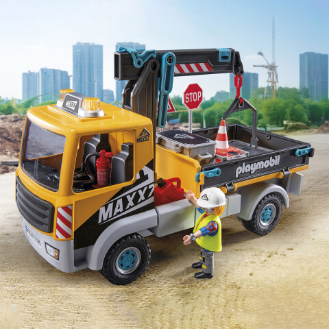 Camión de Construcción con Grúa Playmobil 55 Piezas U