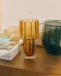 Jarrón Cristila de cristal naranja de 30 cm Jarrón Cristila de cristal naranja de 30 cm