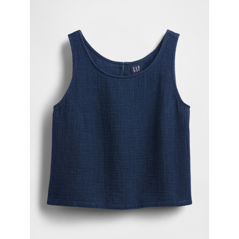 SL RACER SHELL TOP - GAUZE TAPESTRY NAVY TAPESTRY NAVY WASH