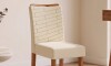 Juego De Comedor 4 Sillas Mesa Redonda - Celeste Gris / Beige