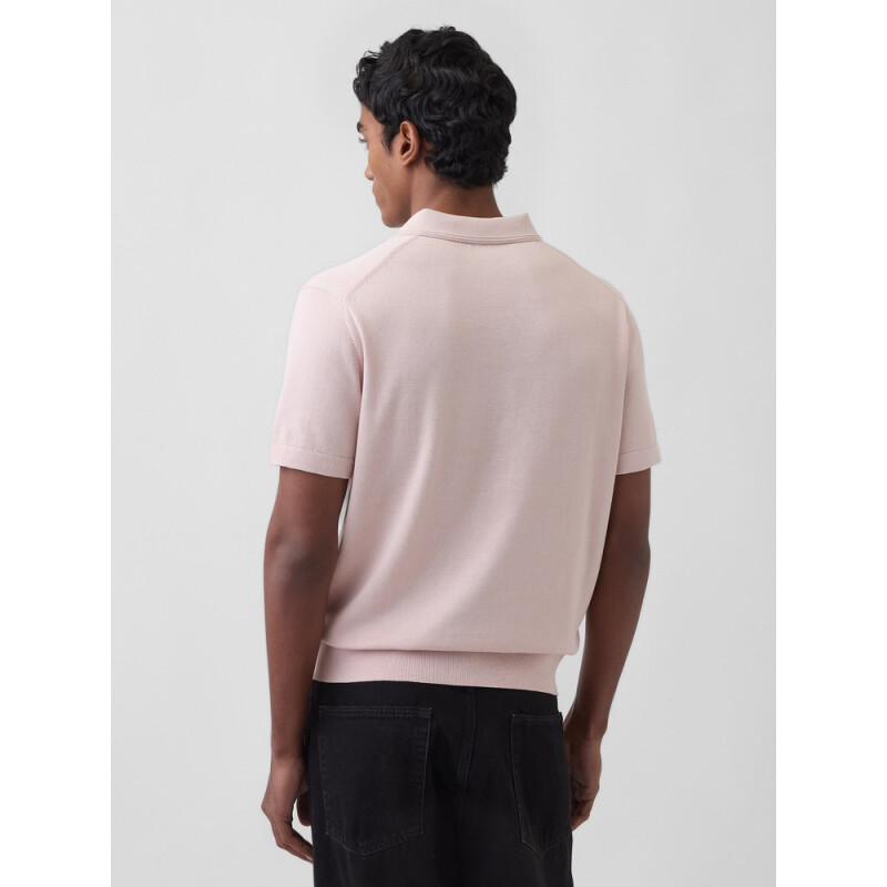SS SWEATER POLO DULL ROSE