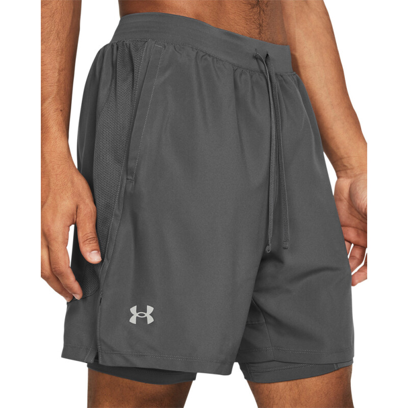 UA LAUNCH 7'' 2-IN-1 SHORTS-GRY GRY-025