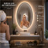 Espejo Oval Led De Pared Led07 50 X 70 Cm Desempañado ESPEJO OVAL LED07 50X70