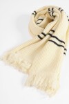 Bufanda tejida franjas beige