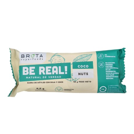 Protein Bar Vegan 5 Unidades Brota Be Real- Sabor Coco Nuts Protein Bar Vegan 5 Unidades Brota Be Real- Sabor Coco Nuts