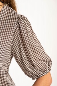 Blusa Gingham Chocolate