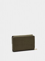 Cartera Efecto Piel Con Solapa caqui