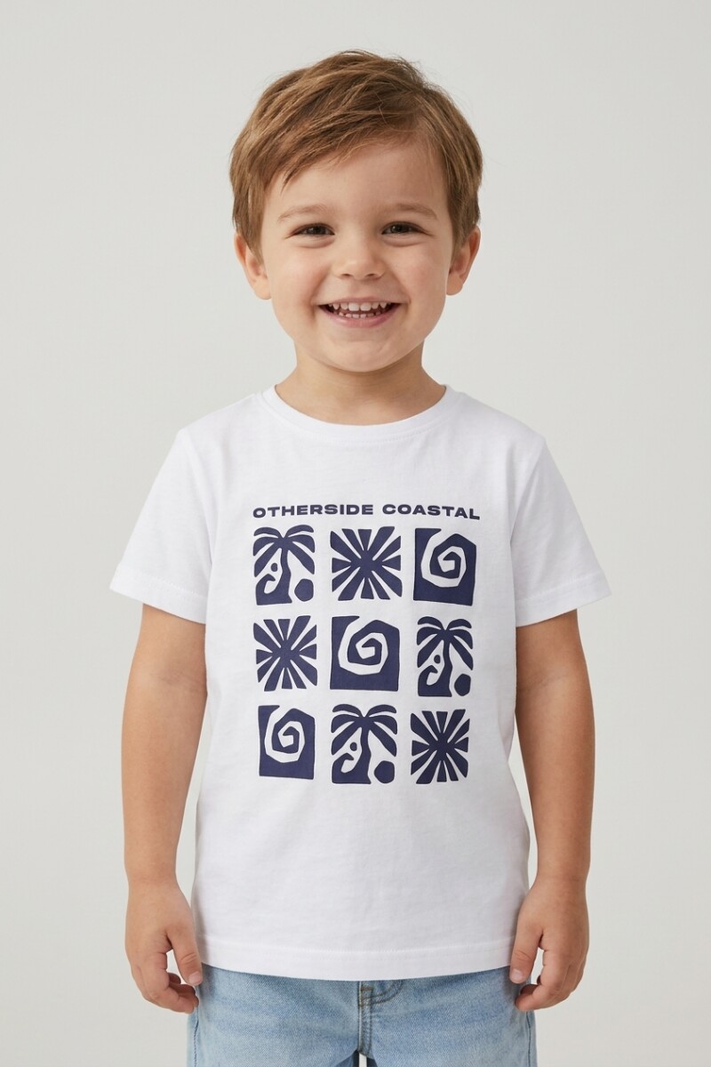 Remera m/c estampada Coastal BLANCO