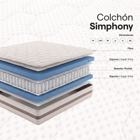 COLCHÓN 1 PLAZA RESORTESPOCKET1 NATURAL-BEIGE SIMPHONY