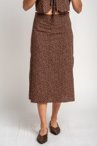 Falda Lunares Marron