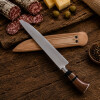 Cuchillo Artesanal Acero de Carbono Mango Madera y Hueso o Guampa y Vaina de Cuero N°9 Cuchillo Artesanal Acero de Carbono Mango Madera y Hueso o Guampa y Vaina de Cuero N°9