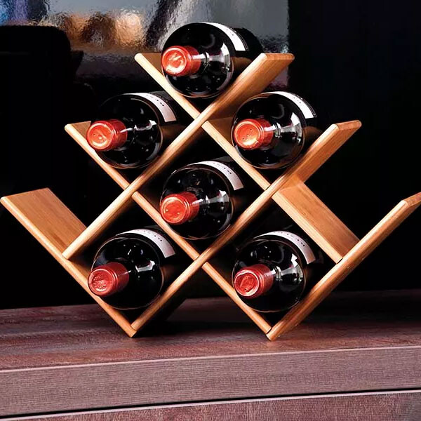 RACK PARA VINO DE BAMBU 41X16X28 CM MARRON