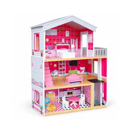 CASA DE MUÑECAS ROJA DE 6 PIEZAS CASA DE MUÑECAS ROJA DE 6 PIEZAS