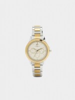 Reloj Bicolor Con Pulsera De Acero Inoxidable bicolor
