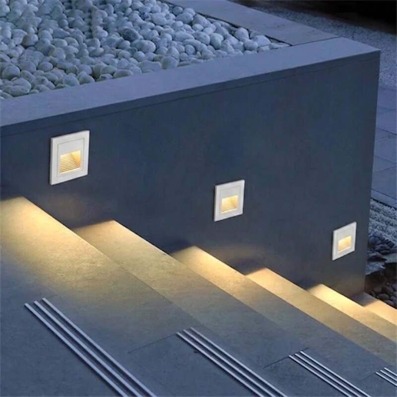LUMINARIA TRENTO LUX CUBO DE EMBUTIR PARA ESCALERA - 3W Luminaria de Escalera Trento LUX 3W Blanco