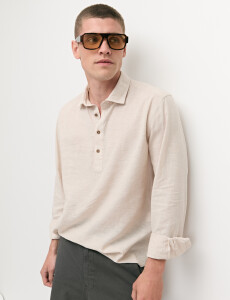 012766 CAMISA LINO WIN Beige