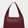 Cartera al hombro Minimal en Cuero Graneado Bordeaux