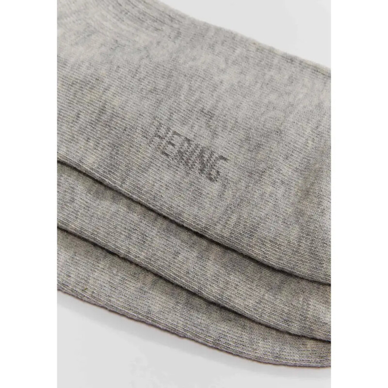 KIT COM 3 PARES MEIAS UNISSEX CINZA