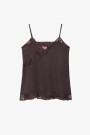 TOP LINO ENCAJE Marron