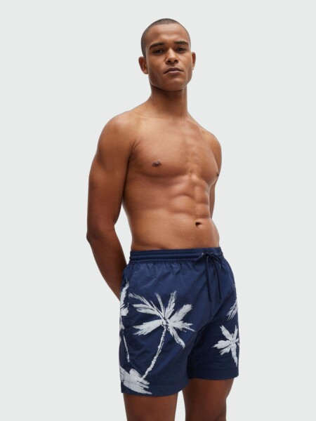 BOSS - Shorts de baño de secado rápido estampados, RIMI Jean navy
