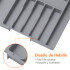 Organizador de Cubiertos Extensible Cajon Utensilios Cubertero IMBACK Gris Organizador de Cubiertos Extensible Cajon Utensilios Cubertero IMBACK Gris