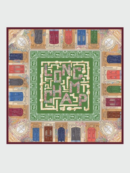 LONGCHAMP - PAÑUELO DE SEDA 70X70 CM, TOUR EQUESTRE Alta Automática