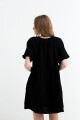 Vestido fluido de gasa NEGRO