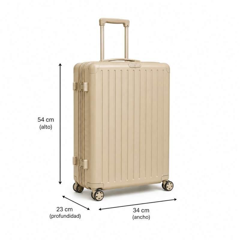 Valija Rígida de Policarbonato con Ruedas 20' (Carry On) Beige