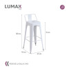 Taburete Tolix en metal con respaldo Blanco