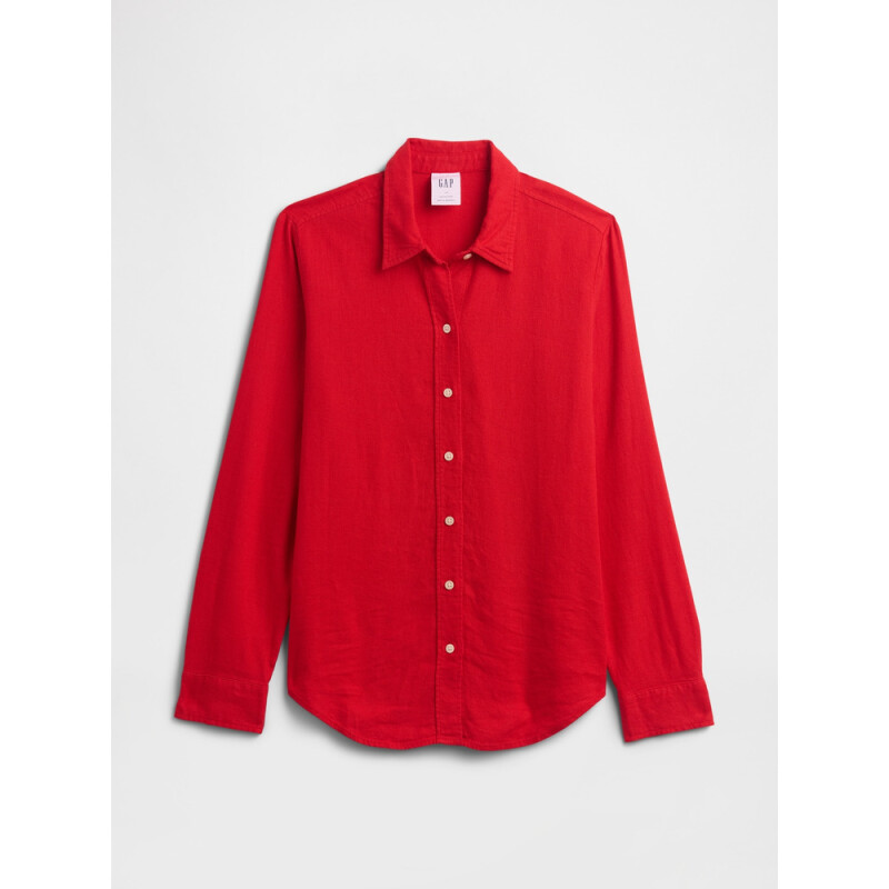 V-LINEN EASY SHIRT PURE RED V2