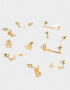 Aros Sets Con Mariposas Set De Aros Con Perlas - Dorado