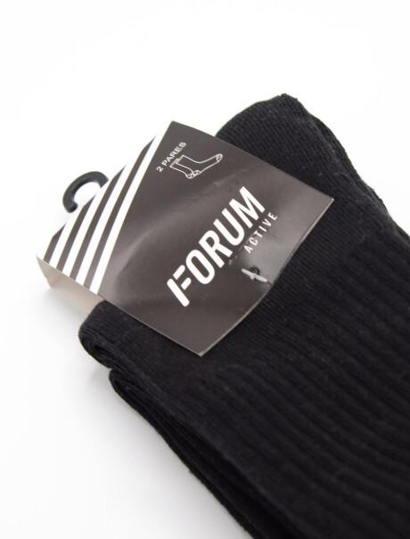 Media Deportiva Larga Pack x 2 Pares Negro