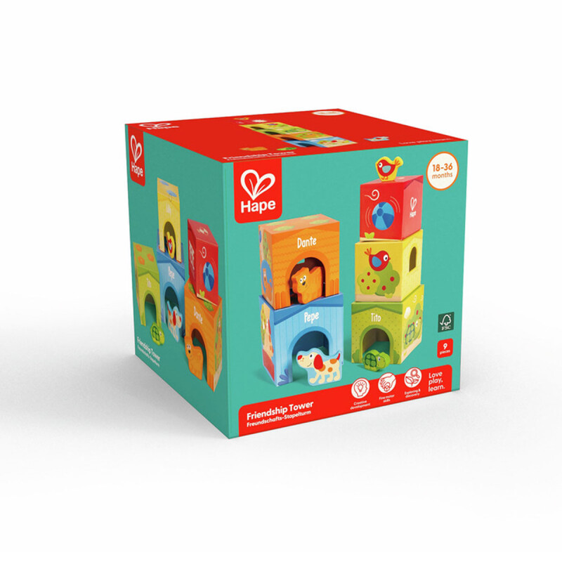 Cubos Apilables Pepe & Friends Hape Cubos Apilables Pepe & Friends Hape