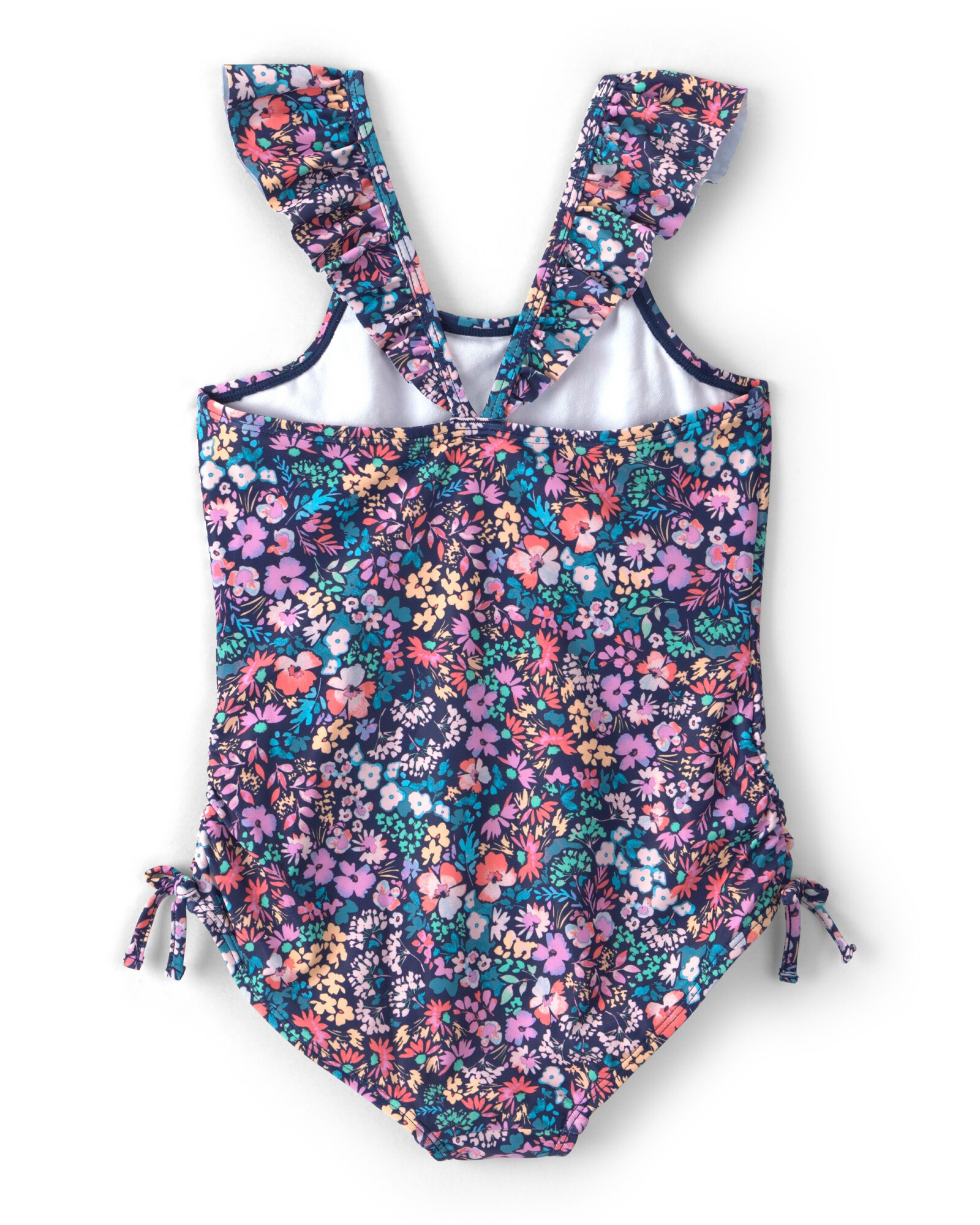 Malla de baño 1 pieza con protección UPF 50+, diseño floral, azul marino Sin color