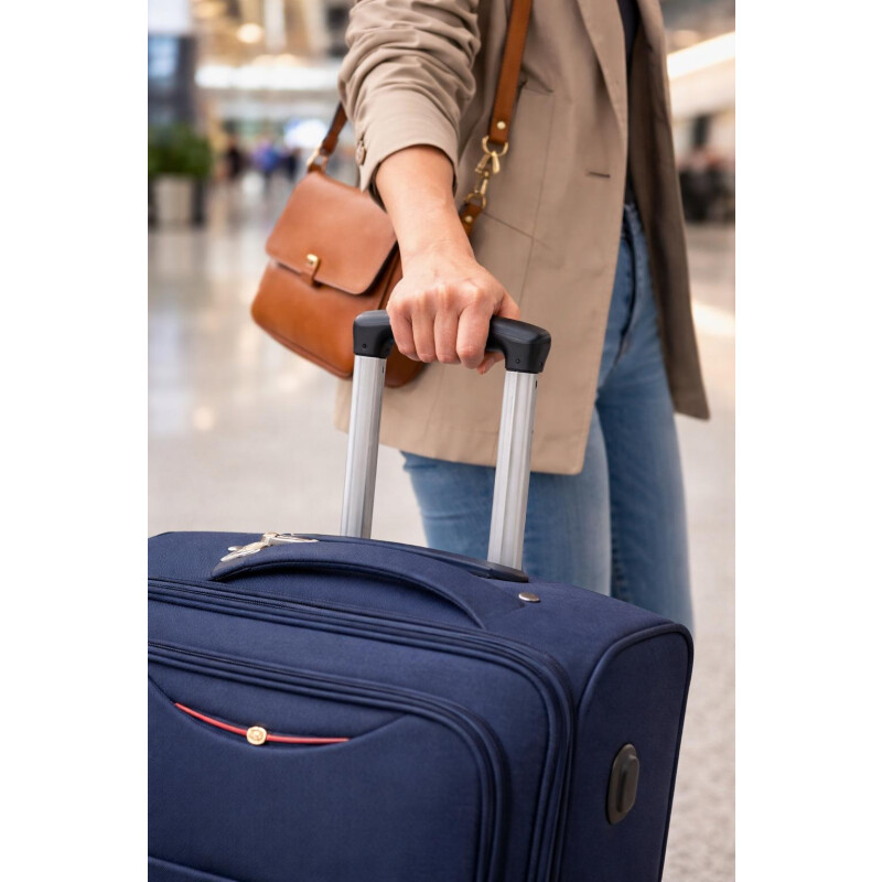 Set de Valijas de Tela con Ruedas | Livianas y Resistentes Azul