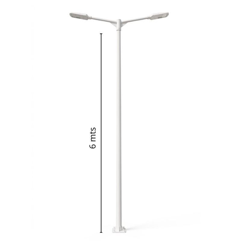 Columna 6mt con dos Brazos Blanca Columna 6mt Con Dos Brazos Blanca