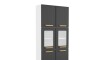 Armario 6 Puetas Vidrio Steel Negro