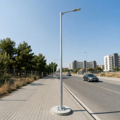 POLE6 Columna 6mt con Brazo Gris