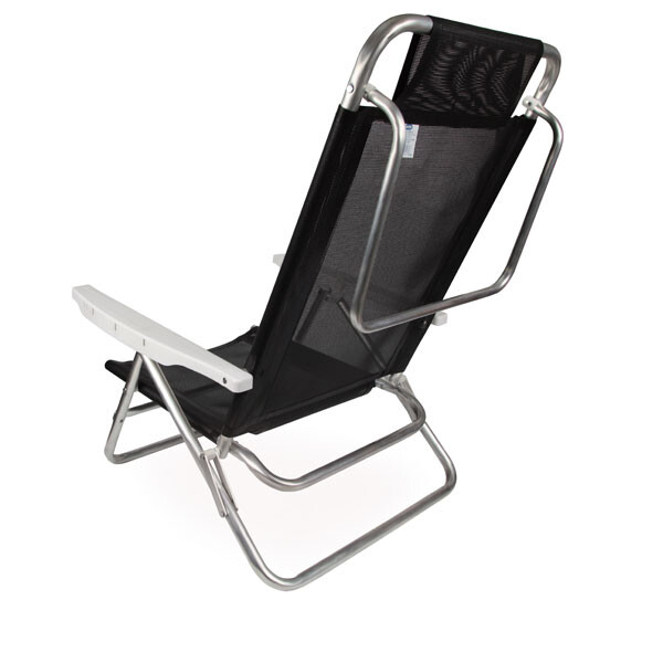 SILLA RECLINABLE 6 POSICIONES ALUMINIO SUMMER NEGRA NEGRO