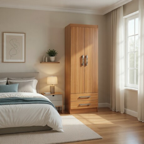 ROPERO 2 PUERTAS GUARDARROPA ARMARIO PLACARD CLOSET MULTIUSO CHOCOLATE