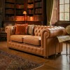 Sillón 100% Cuero - 2 Cuerpos - Chesterfield Camel
