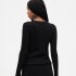 COTTON POINTELLE CARDI BLACK