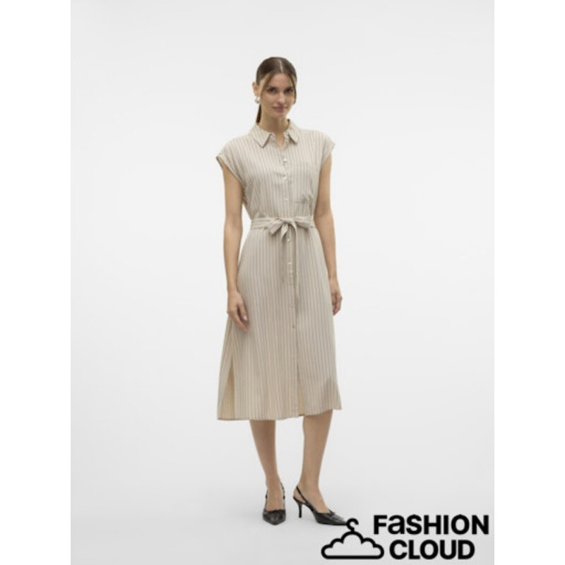 VMMYMILO SL CALF SHIRT DRESS WVN GA Silver Lining