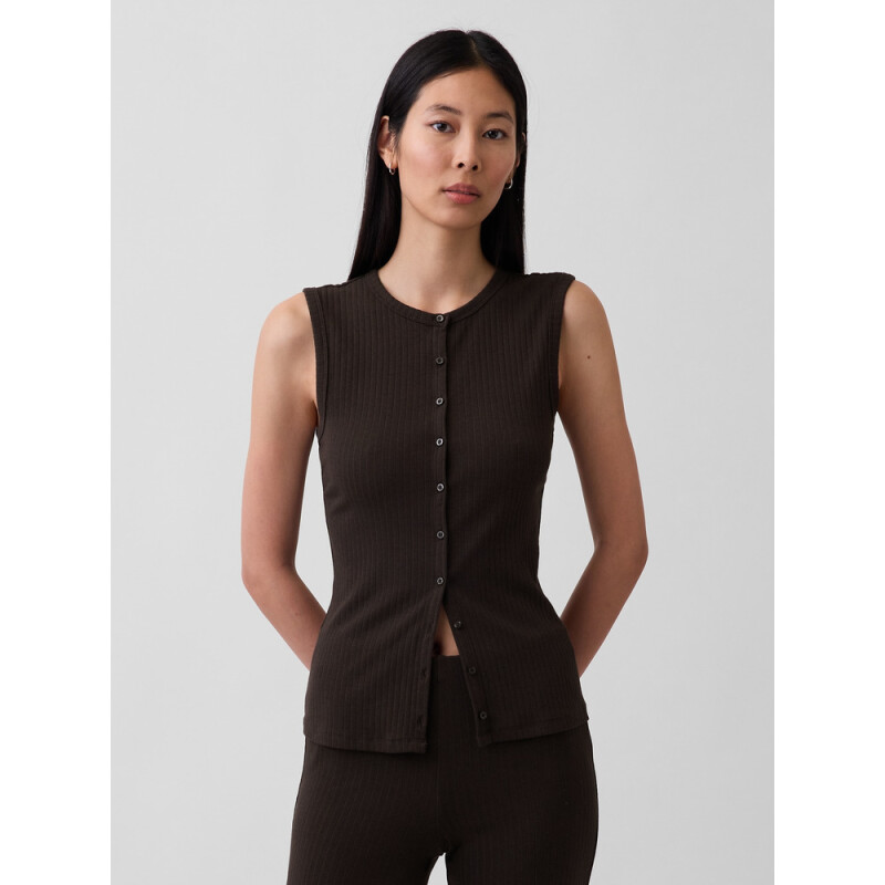 SL MOD WIDE RIB CARDI SHELL TERRA BROWN